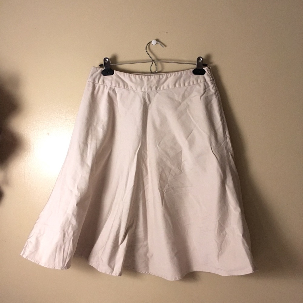 Ingredients Size 8 Ivory Cotton Swing Skirt with side zipper